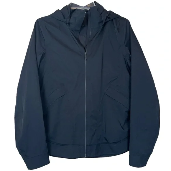 lululemon Rain Seeker Jacket Vintage 2018 Black Waterproof Removable Hood size 4 - Picture 2 of 6